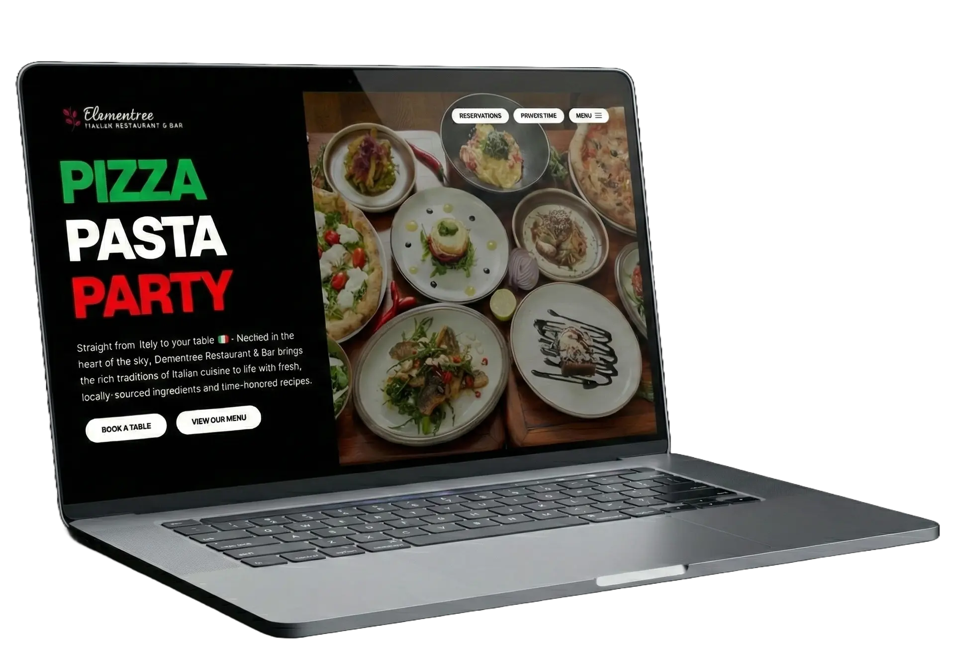 Example of a professional website design on a laptop